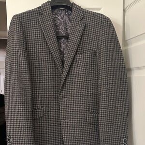 Joseph Abboud Black and Gray Houndstooth Blazer